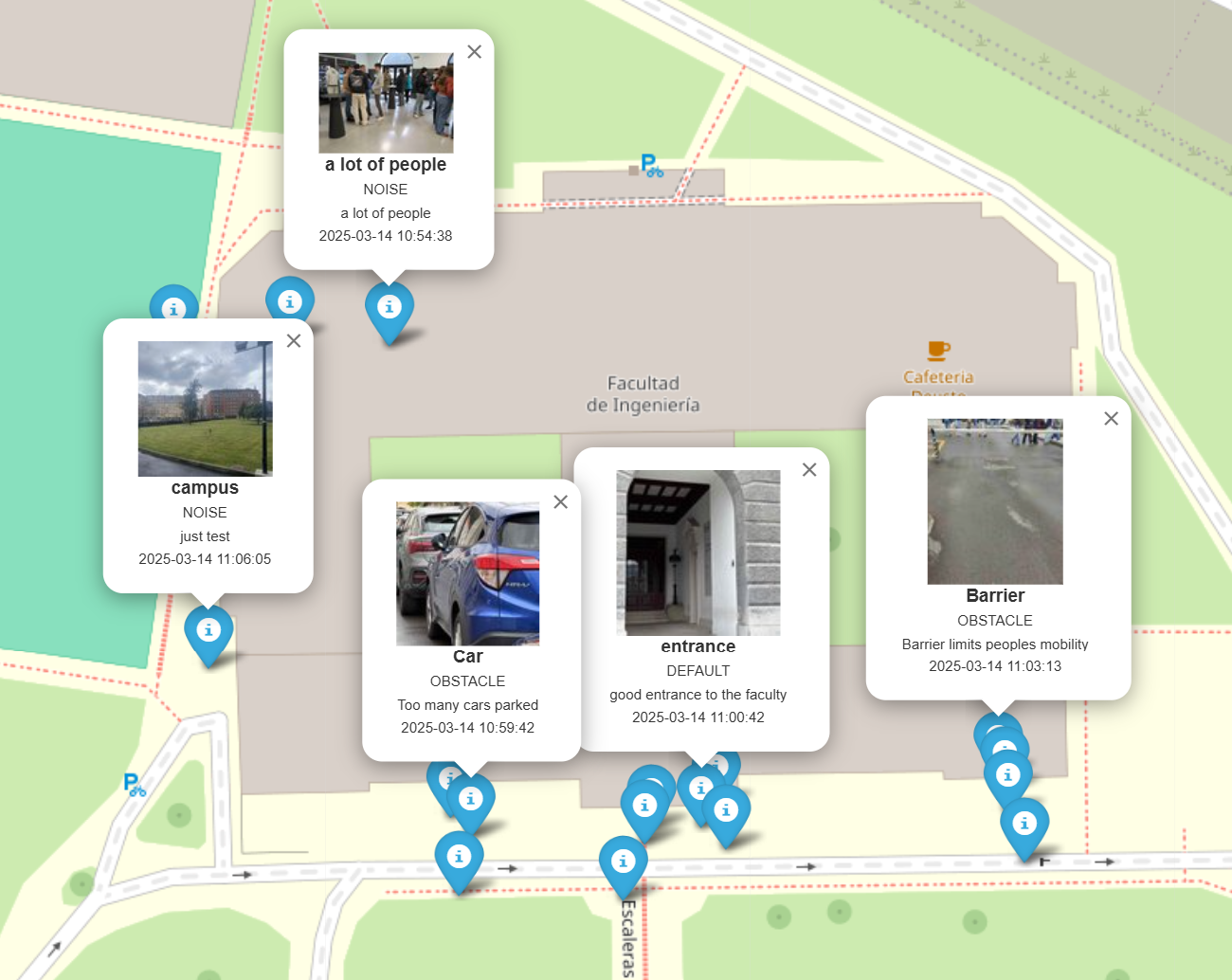 Photos about spots of interest in Deusto's campus