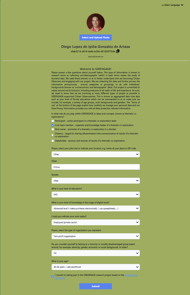 GREENGAGE participant's identify manager
